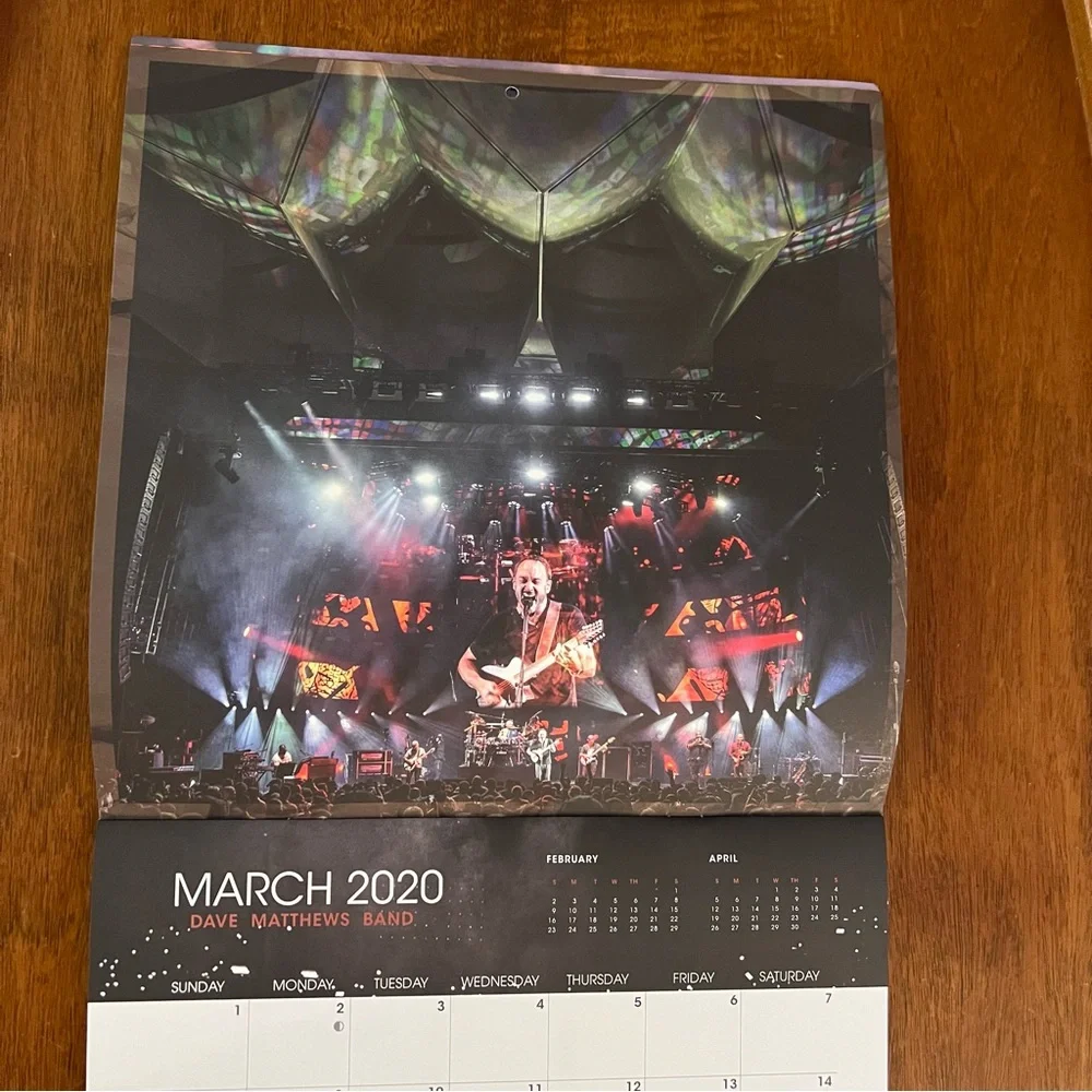 Dave Matthews Band 2020 Wall Calendar, Unused, Like New